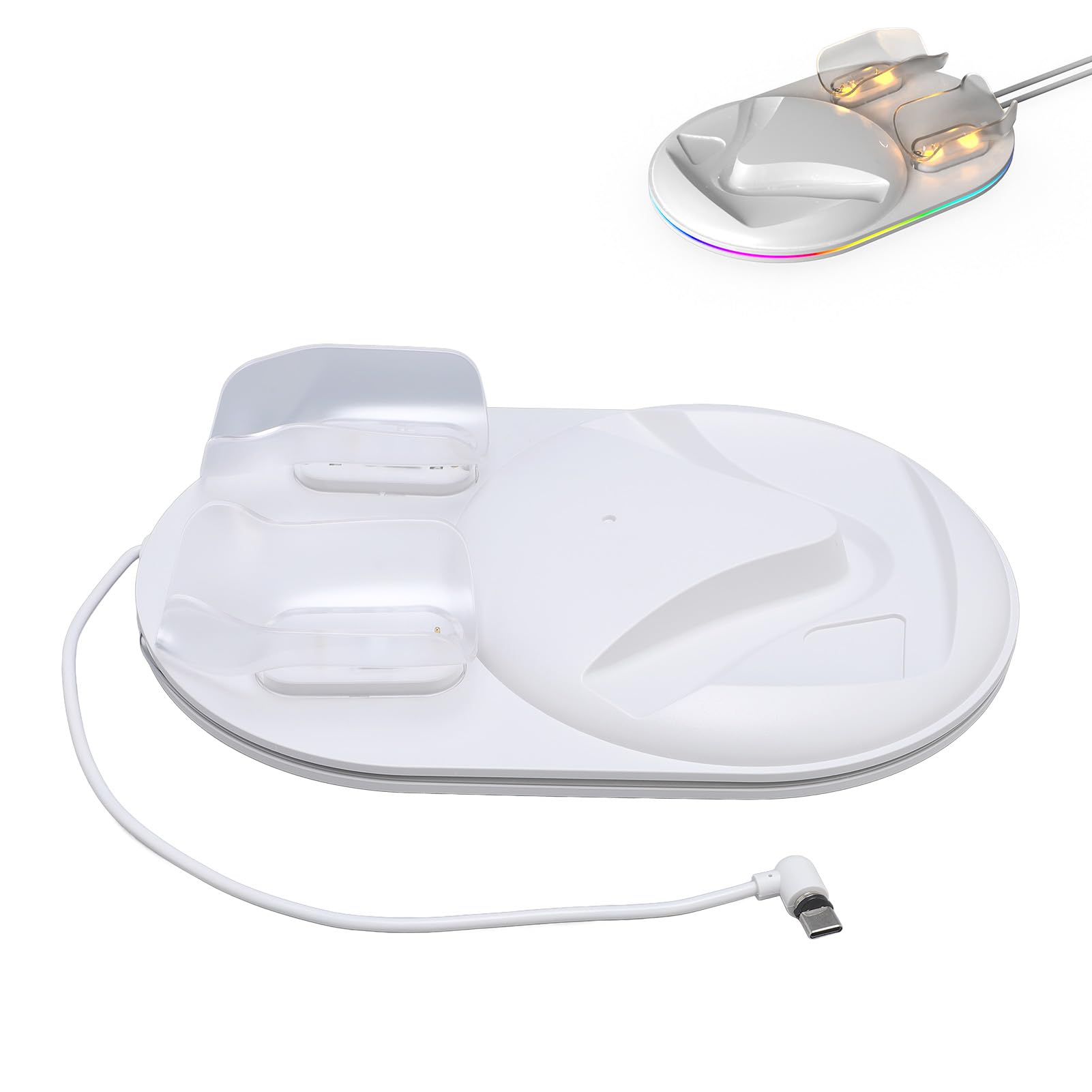 Porta di Ricarica del Controller di Ricarica di Ricarica VR Dock di Ricarica Magnetica per Accessori VR con 2 Batterie Ricaricabili Indicatore LED Adattatore da 15 W