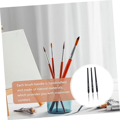 Miniatura 9 de EXCEART 12 piezas de pincel redondo de gel de uñas para decoración de acuarela, marcadores de acuarela para niños, cepillo de pelo en miniatura,