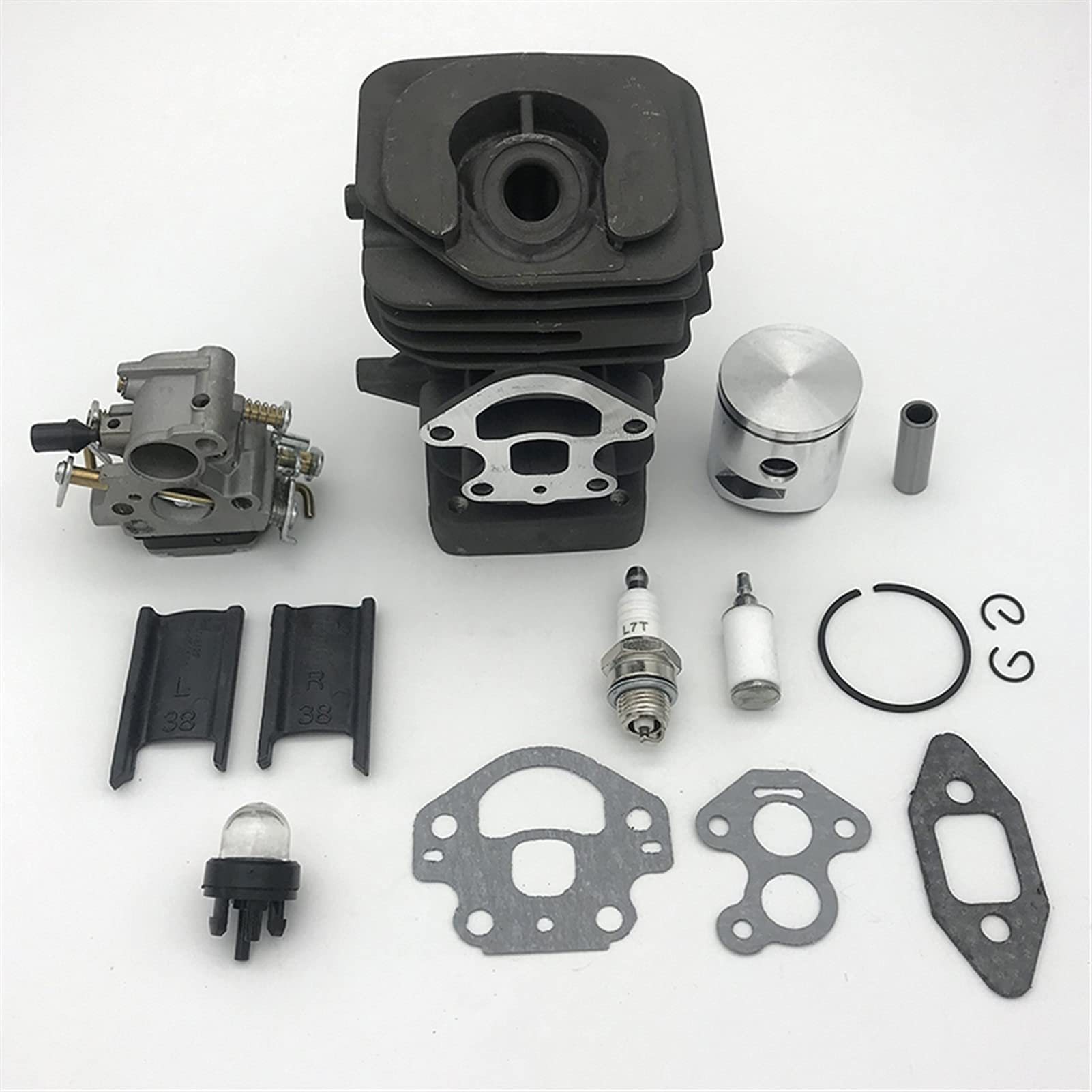 SYQUEST Cilindro de 39 mm Pistón de cilindro Junta de junta de carburador Motor de motosierra Piezas de repuesto adecuadas for Husqvarna 240 240e 235e 235 236 236e 545050417 Kit De Pistón De Cilindro