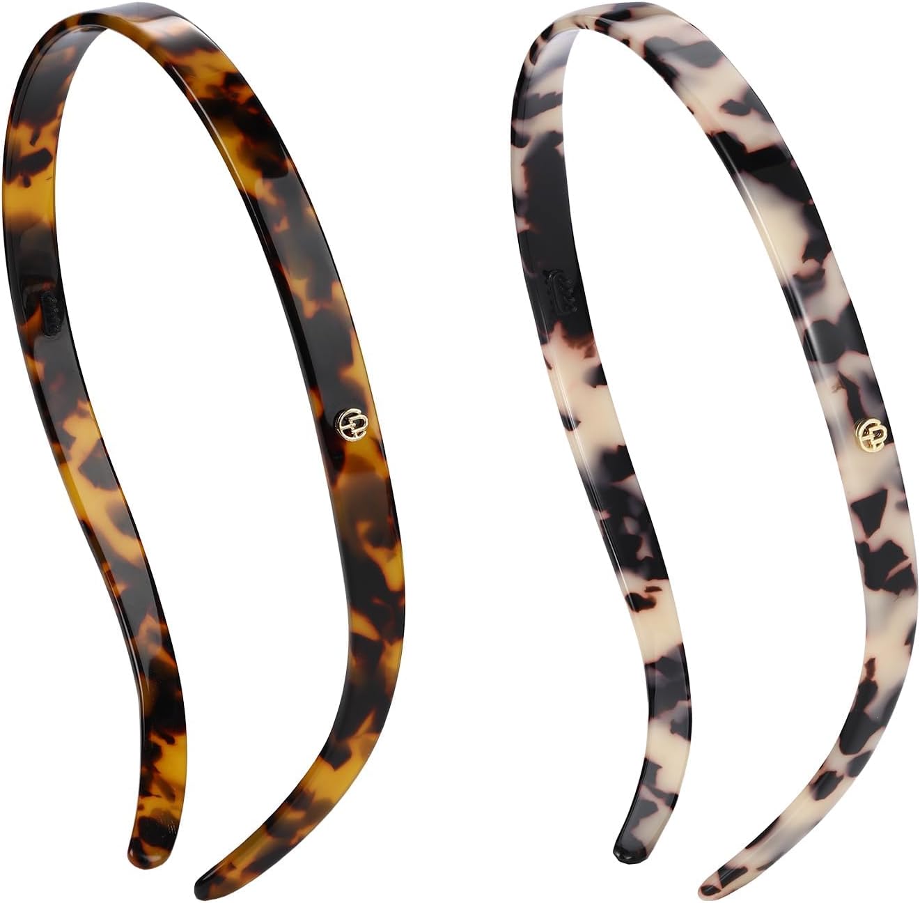 EVITA PERONI Black Tortoise Designed for Eyewear Basic Resin Hair Wrap Band Headband Accessories for Women(2PCS)