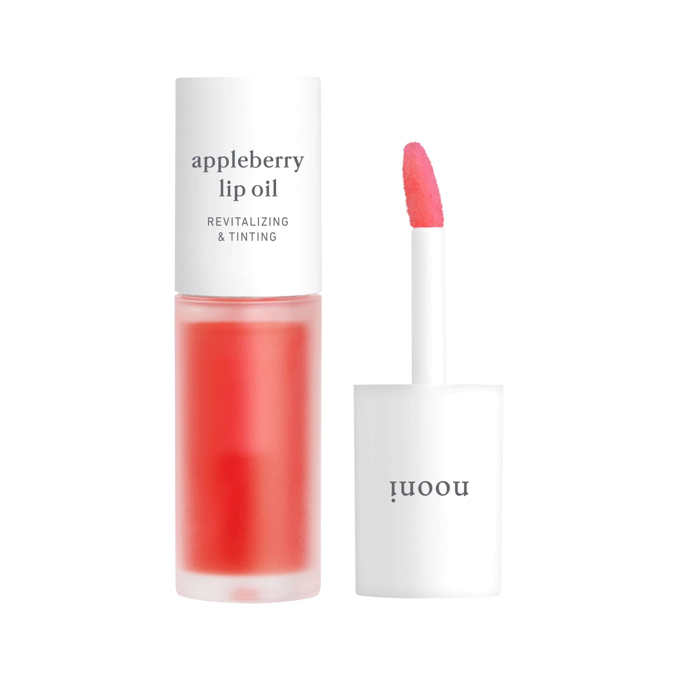 NOONI Korean Vegan Lip Oil - Appleberry | Lip Stain, Long-Lasting, Moisturising, Plumping, Revitalising for Dry Lips, Travel-Friendly, Waterproof, No Peel Off, Hydrating, Nourishing, 0.12 FL
