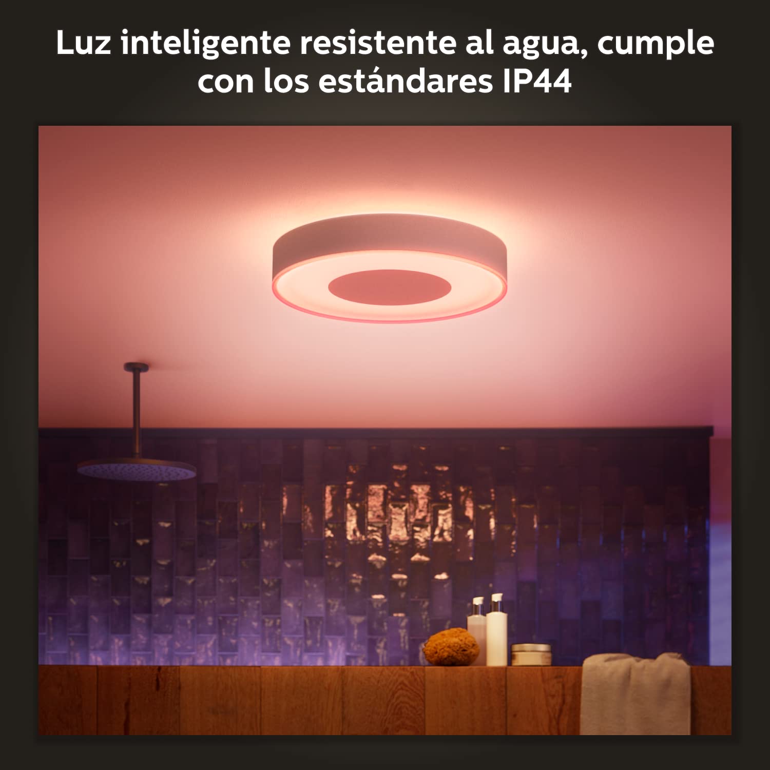 Philips Hue – Lámpara de Techo LED Inteligente Hue Xamento, 33W - 2450 lúmens - Luz Blanca y de Colores, Compatible con Alexa y Google Home, Color Blanco, 38cm diámetro