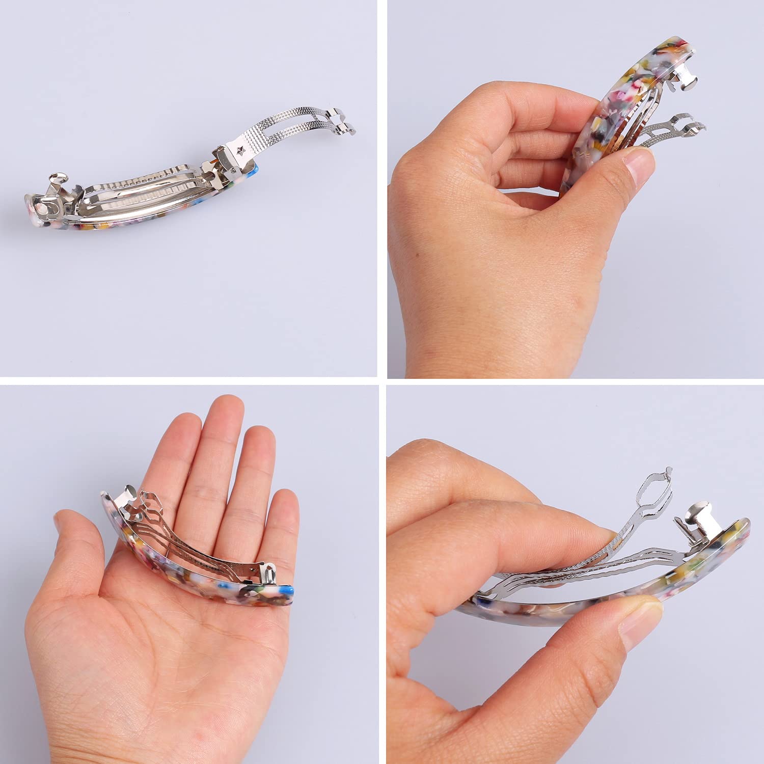 Amazon.com : 6 Pcs Tortoise Shell Hair Barrettes, Flat Hair Clips