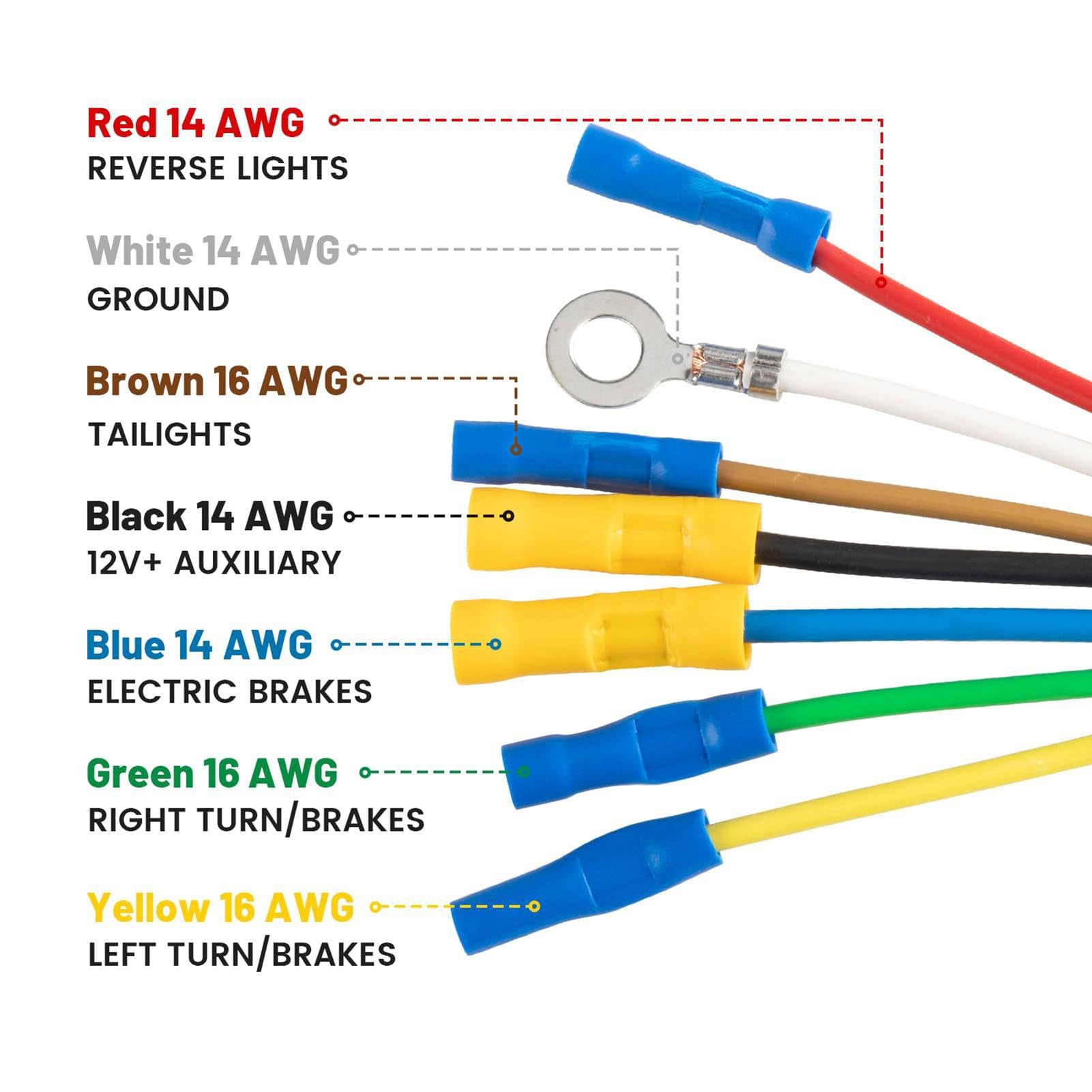 7-pinowe gniazdo wtykowe przyczepy | 7-dro?ny elektryczny adapter ?wiat?a | przyczepy – elektryczny adapter do przyczepy, 7-bolcowa wi?zka przewodów Pigtail, gniazdo z??cza ?wiat?a przyczepy