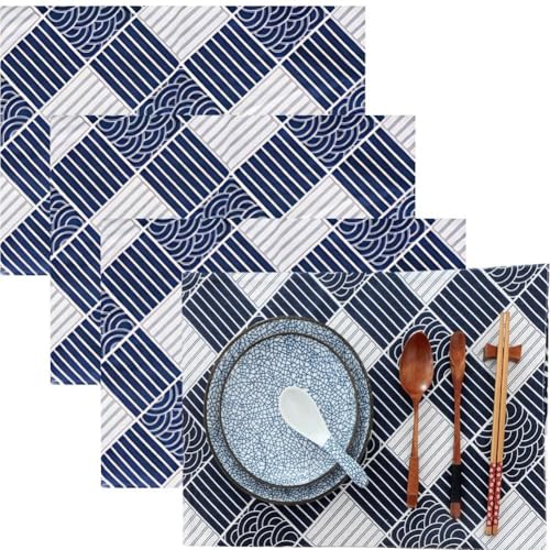 Napperon Japonais de Qualité Durable | Set de Table Vagues d'Océan