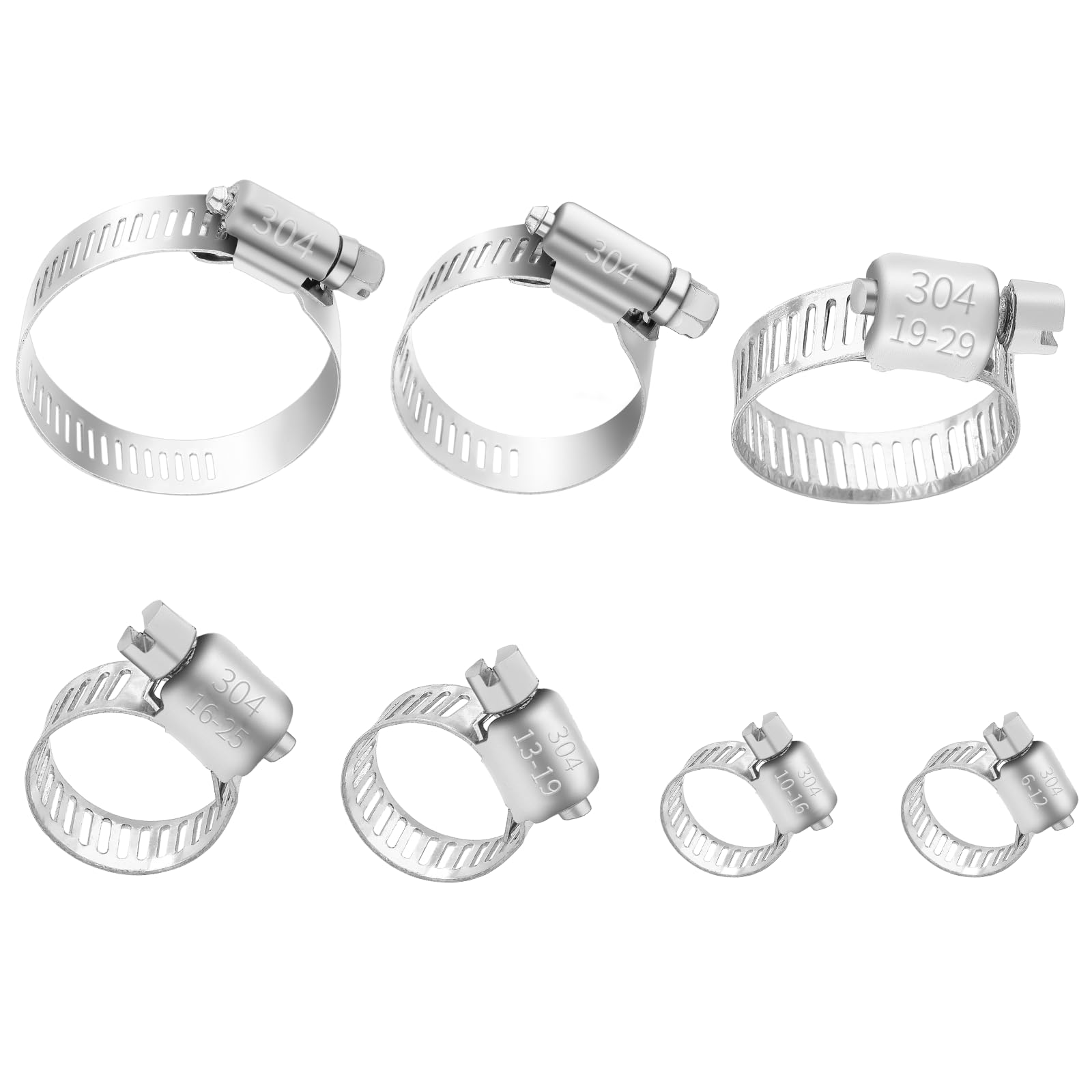 Bivethoi Edelstahl-Schlauchschellen – Verstellbar 19–29 Mm, Schneckengetriebe, 20 Stück, Für Auto & Haushalt