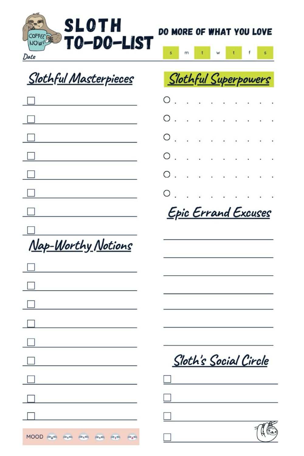 Sloth Adulting Note Pad (Grown-Up Guidebook): Unlock the Art of Adulting, One Whimsical Checklist at a Time