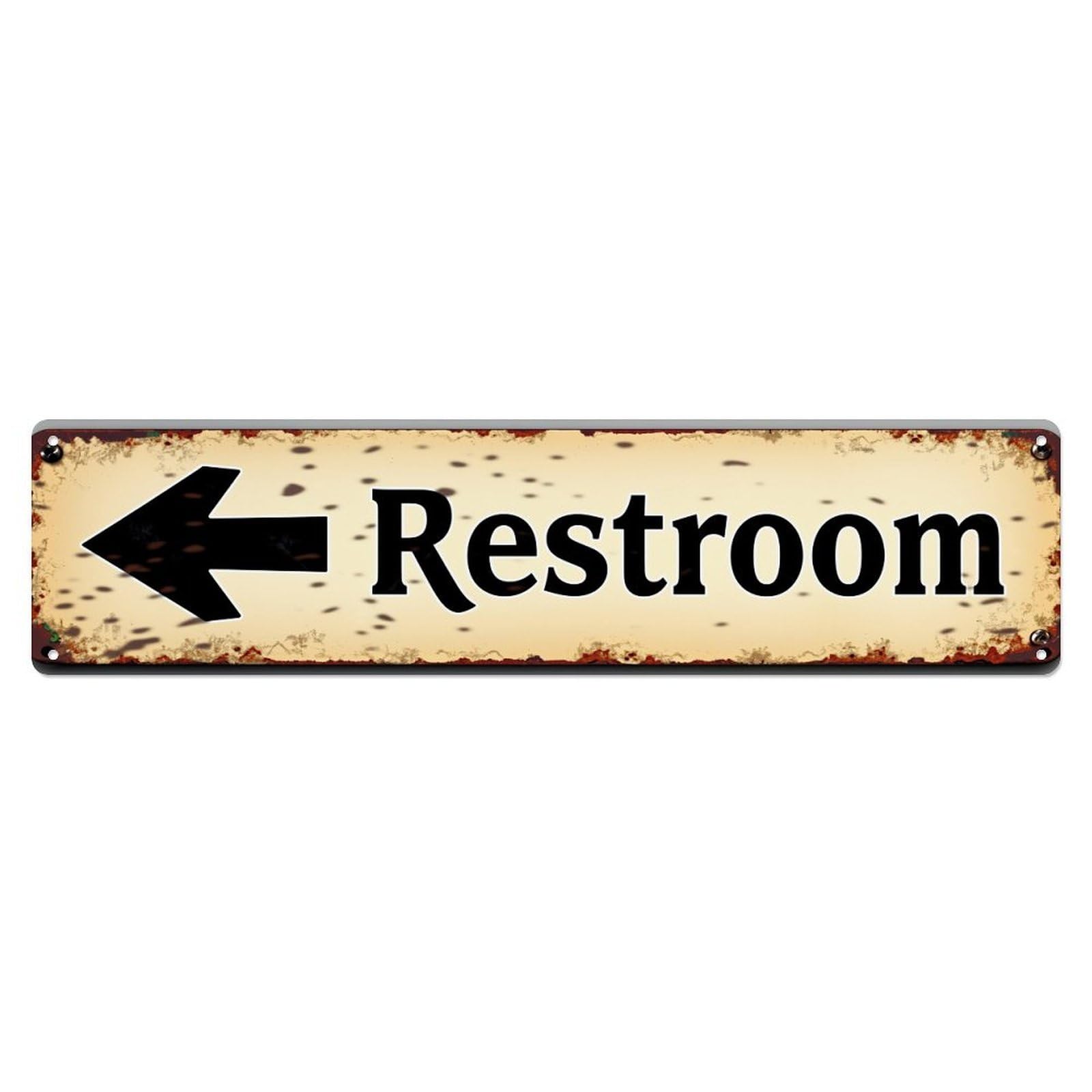 Rustic Arrow Restroom Sign Pattern Vintage Tin Sign Retro Metal Wall Decor Metal Poster, Home Bar Garage Farmhouse Cafe Wall Art Decoration 4x16Inch