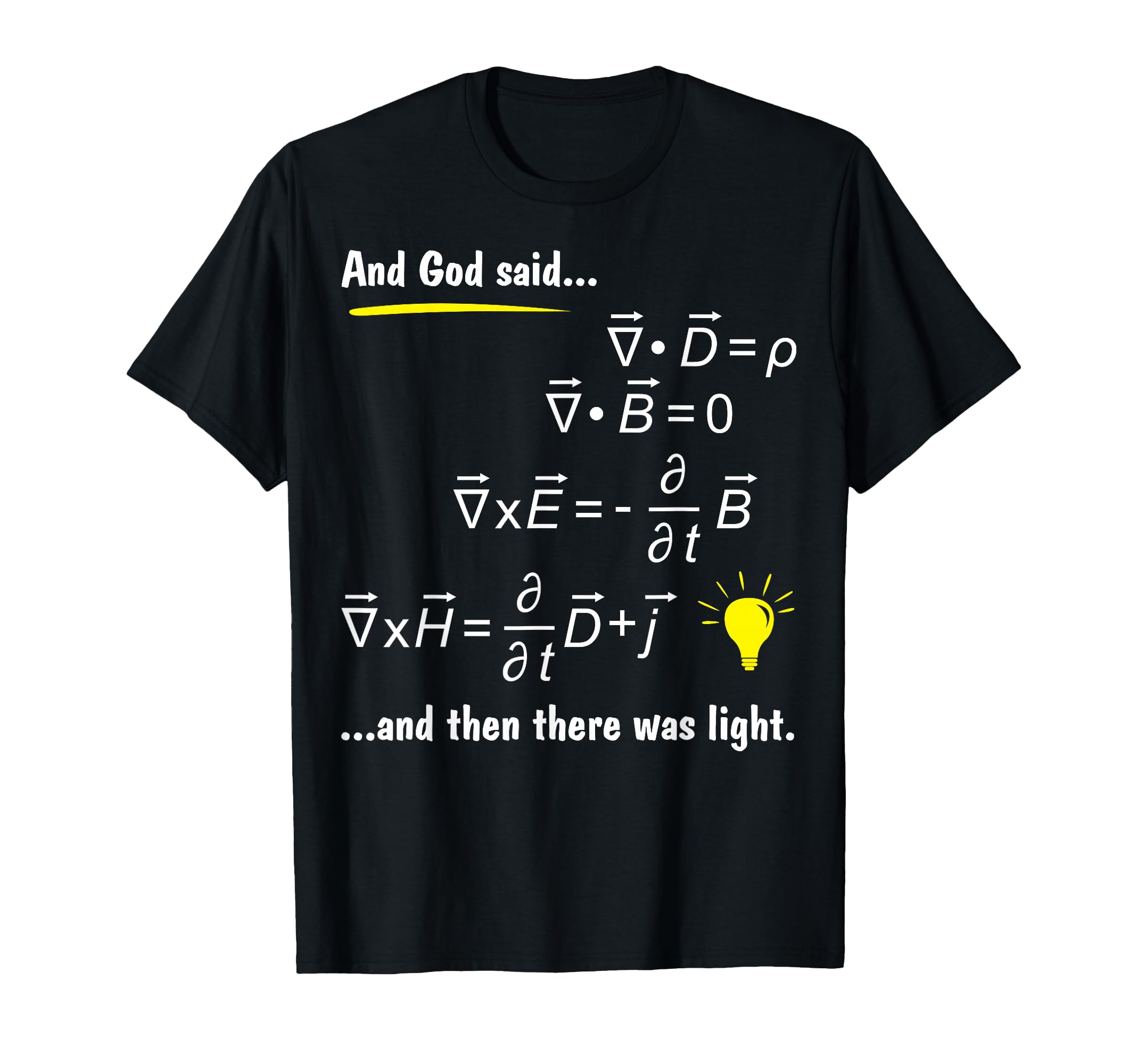 God Said Maxwells Equations and Then There was Light Physics T-Shirt