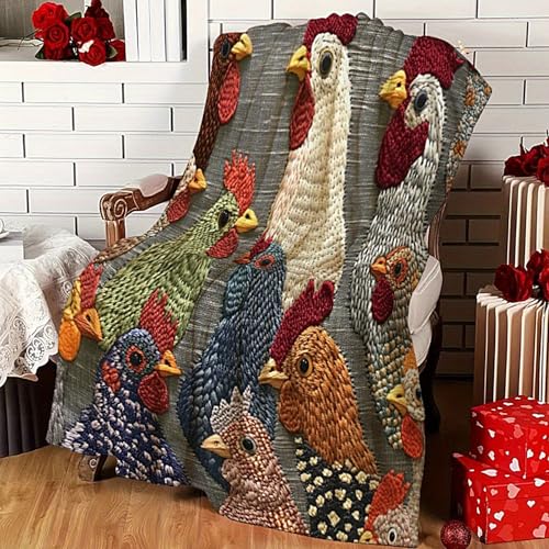 Couverture poulet en flanelle chaude et lavable pour canapé - 4