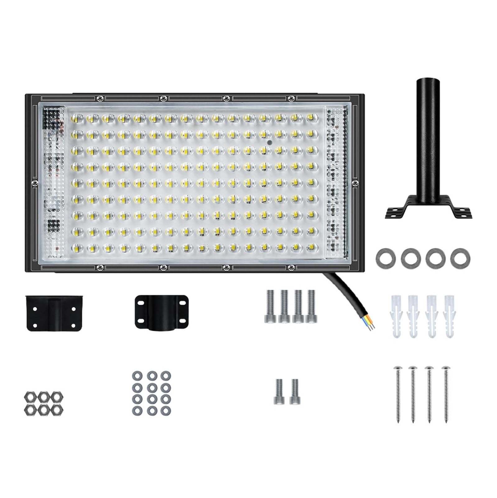 Reflektor LED Lampa uliczna Ogród Światło halogenowe Wodoodporna ściana zewnętrzna 200W Żarówka reflektorowa do ścieżki drogowej(Cool 200w-with Pole)