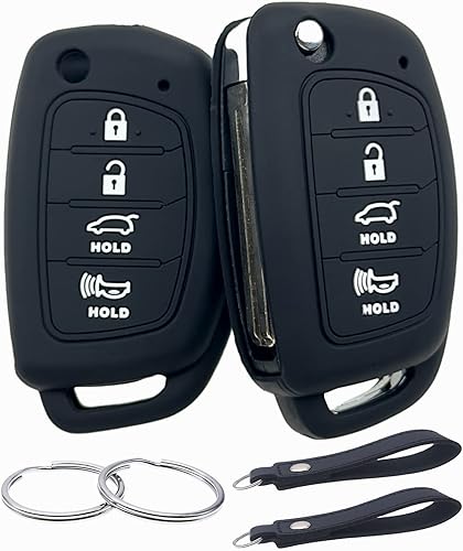 Vista 23 de Funda de goma de silicona para llavero compatible con Hyundai Elantra Elantra GT Ioniq Sonata Tucson SY5MDFNA433 2016-2021, no es para llaves