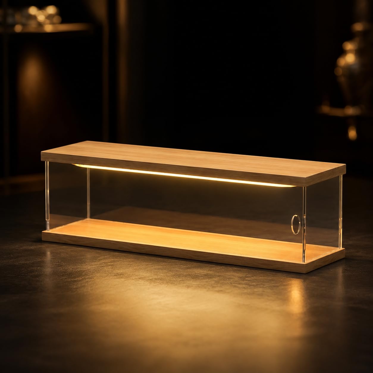 Vitrina Expositora Apilable, Expositor Metacrilato para Colecciones, Transparente para Coches, con Puerta y Luz , para 2 Coches Modelo 1:32 (con Puerta y luz Superior, apilable)