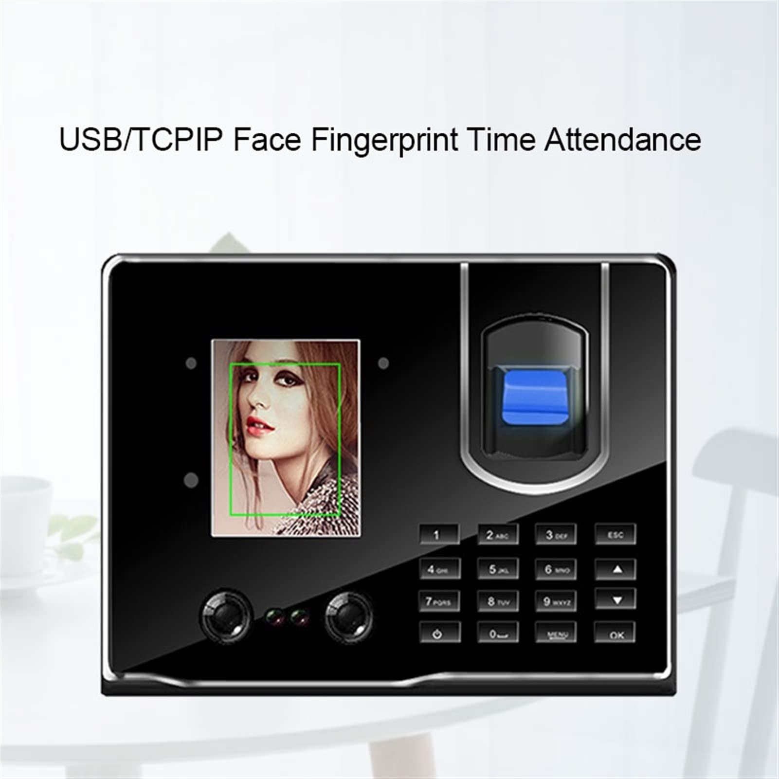 Sistema De Control De Asistencia con Reconocimiento Facial, Lector De Huellas Dactilares Y Control De Acceso para Oficinas Y Empresas.Nero-Portuguese