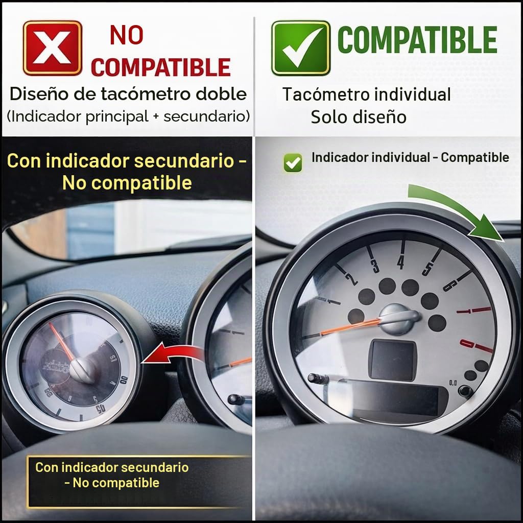 Cubierta para tacómetro Mini Cooper MK1 (Checker, R50 R52 R53)
