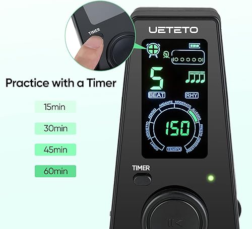 Miniatura 18 de Metrónomo mecánico de madera granulada sonido fuerte/alta precisión/no necesita baterías/para piano/guitarra/violín/tambor y otros instrumentos