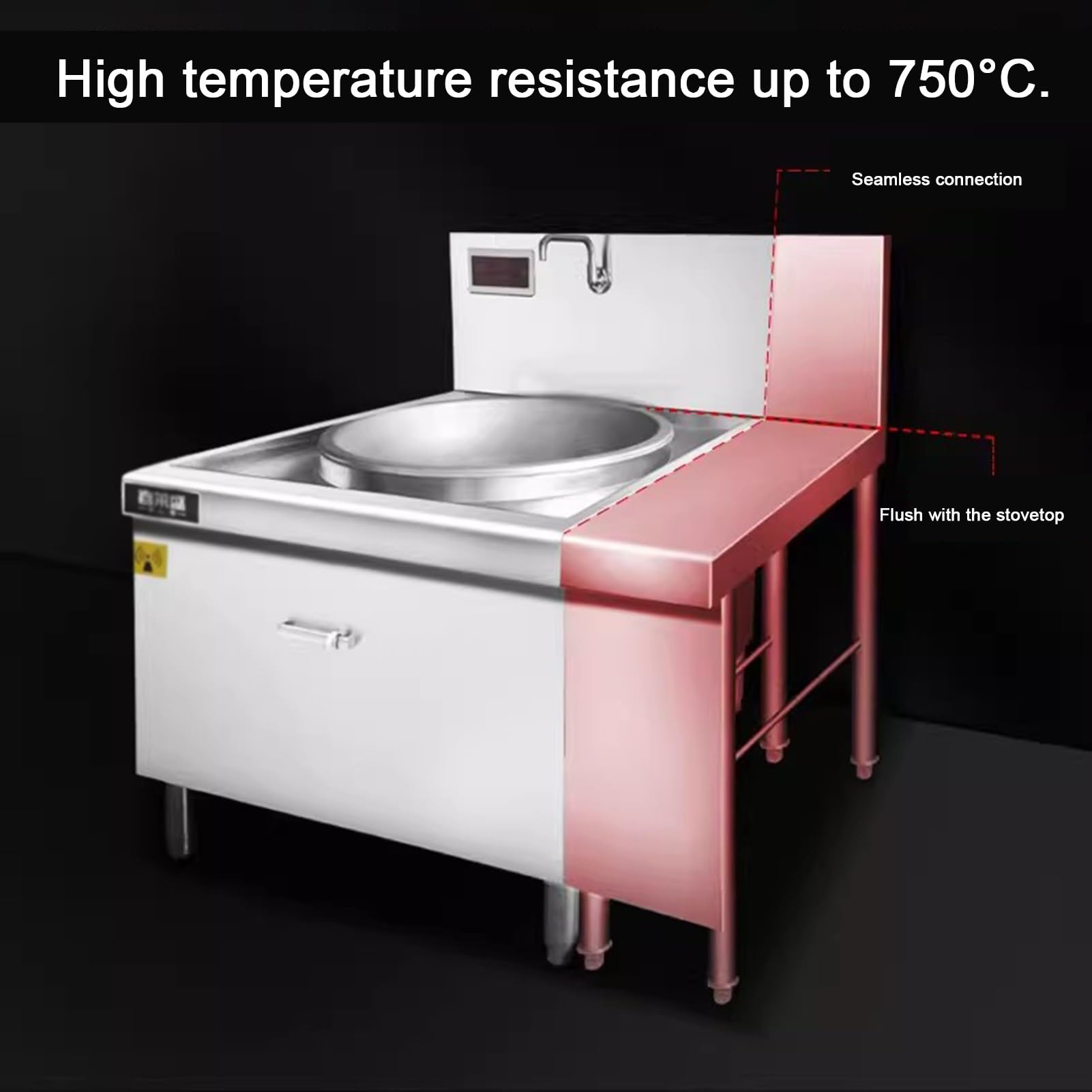 Tavolo Estensibile in Acciaio Inox per Piano di Lavoro, banco da Lavoro Professionale per cucine, con ripiano Inferiore per la Preparazione degli Alimenti, Ideale per Barbecue e Uso Domestic
