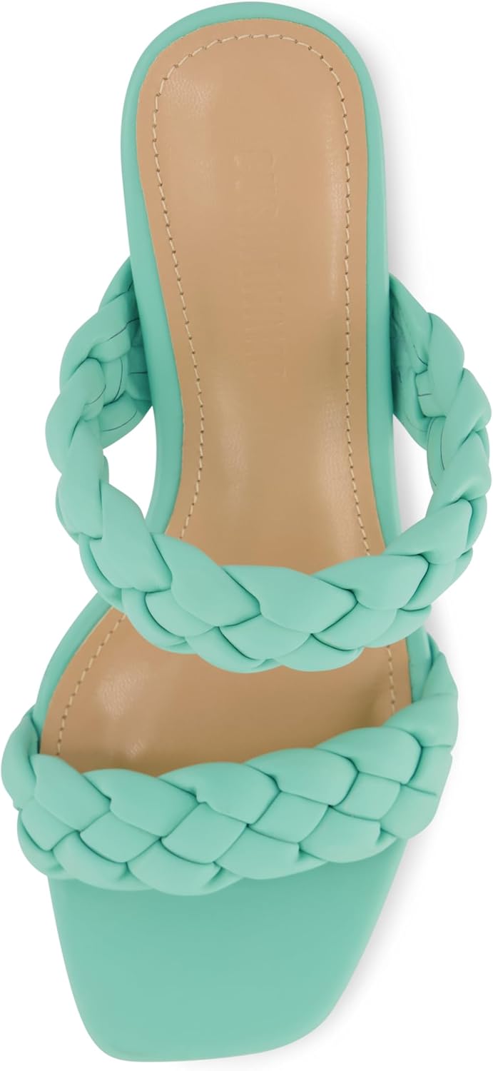 Dunes Iris Chunky Braided Heel Sandals for Women, Block Heel Square Toe Summer Sandals with Memory Foam - Image 6