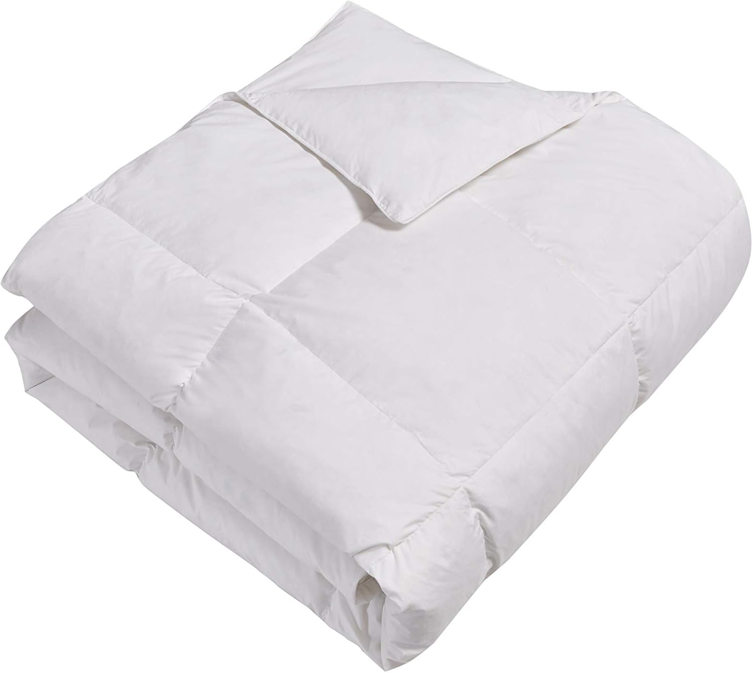 Blue Ridge Home Fashions White Goose Feather Down Comforter Queen Size - All Seasons Warmth 240 Thread Count Down Duvet Insert 100% Cotton Cover Peninsula Hotel Edition Hypoallergenic （88x88 ）
