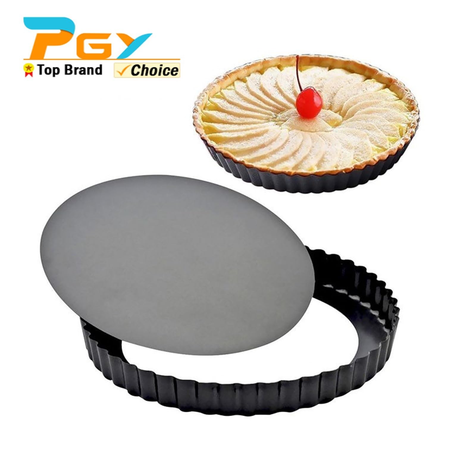 20-30 centimetri Antiaderente Crostata Quiche Flan Pan Stampi Rotondo Rimovibile Fondo Allentato Scanalato Heavy Duty Torta Pizza Torta Teglia Bakeware(30cm)
