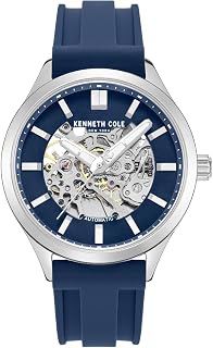 Kenneth Cole Automatic Blue Round Dial Men's Watch | Silicon Strap Material | Watches for Men Analog - KCWGZ0103703MNW
