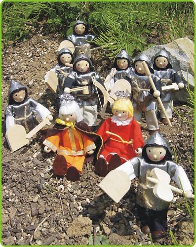 Generisch 10-STÜCK Winzling BIEGEPUPPEN Ritter + Königin + König Set