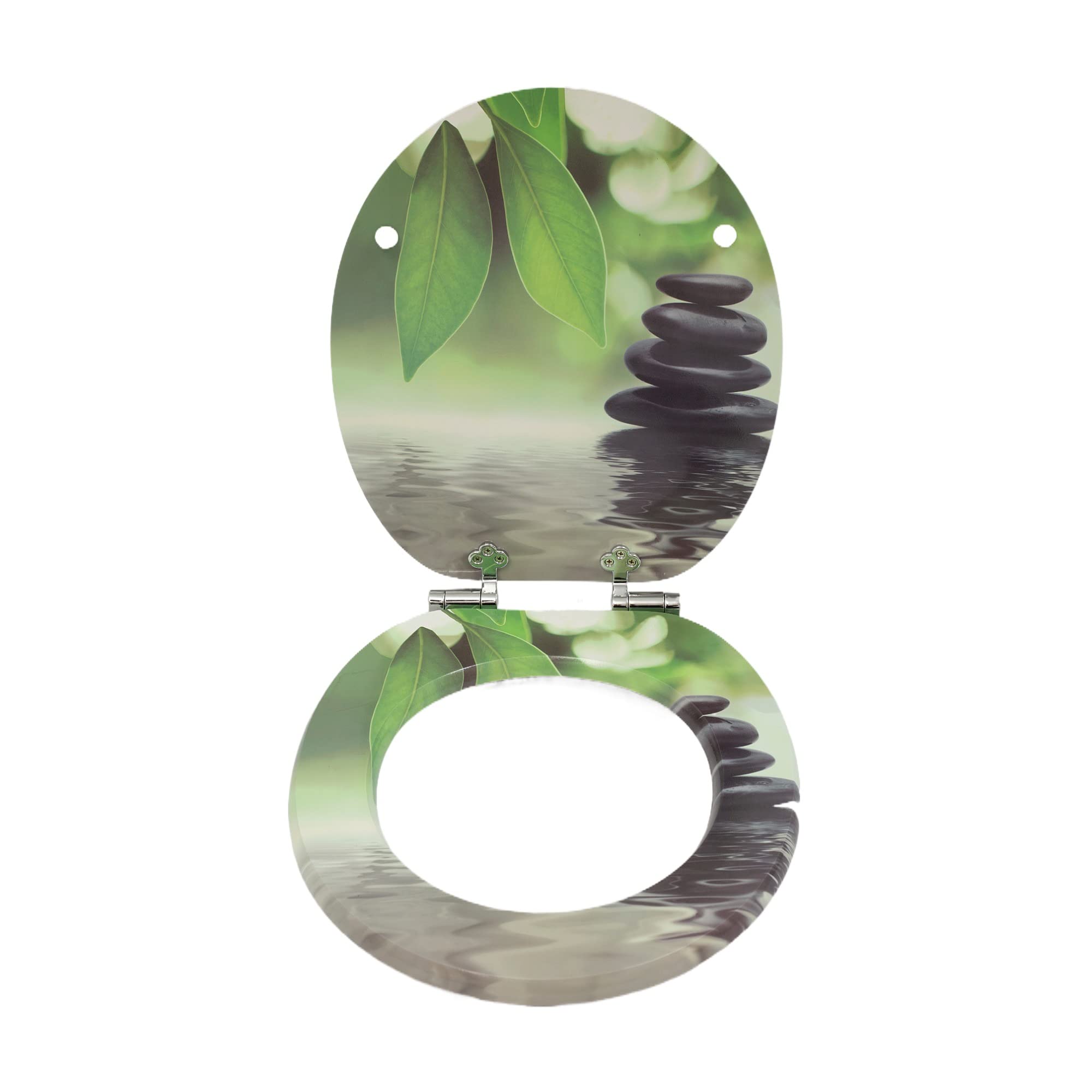 SINOBATH Sedile WC con abbassamento automatico, nucleo in legno MDF, chiusura a cerniera Softclose