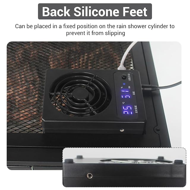 Foto 6 de 8 de Ventilación Reptiles, Mini Ventilador Pequeño USB con Pantalla LCD Control Autom Ático Temperatura…