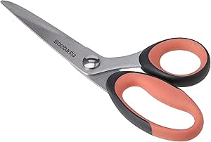 Brabantia Tasty+ Kitchen Scissors - Terracotta Pink - Ergonomic Comfortable Non-Slip Handle - Anti-Rust - Sharp Steel Blade