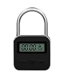 Metal Timer Lock - Electronic Time Padlock with LCD Display - USB Rechargeable (Black)