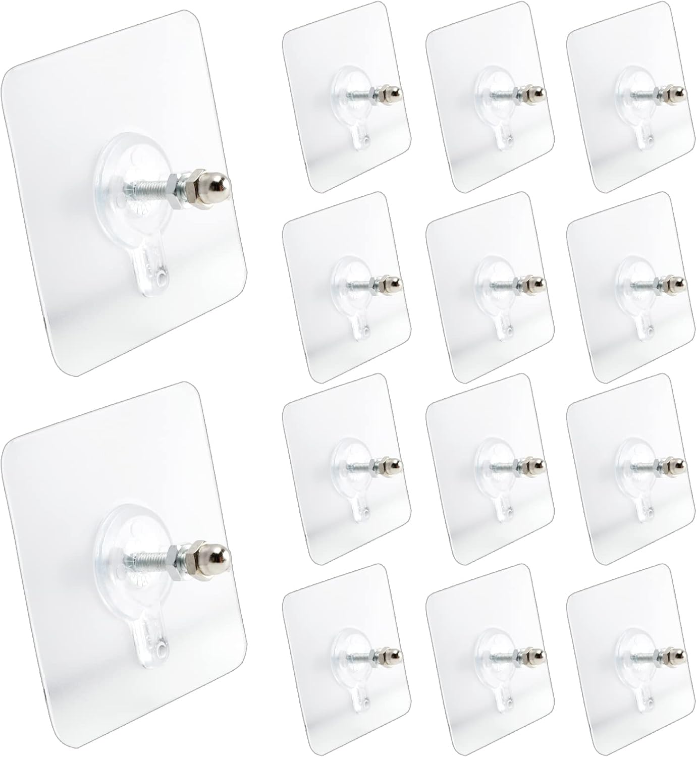 Paquete de 14 adhesivos de pared 2 en 1 sin taladros para colgar adhesivos reutilizables resistentes, impermeables, resistentes al óxido y al aceite