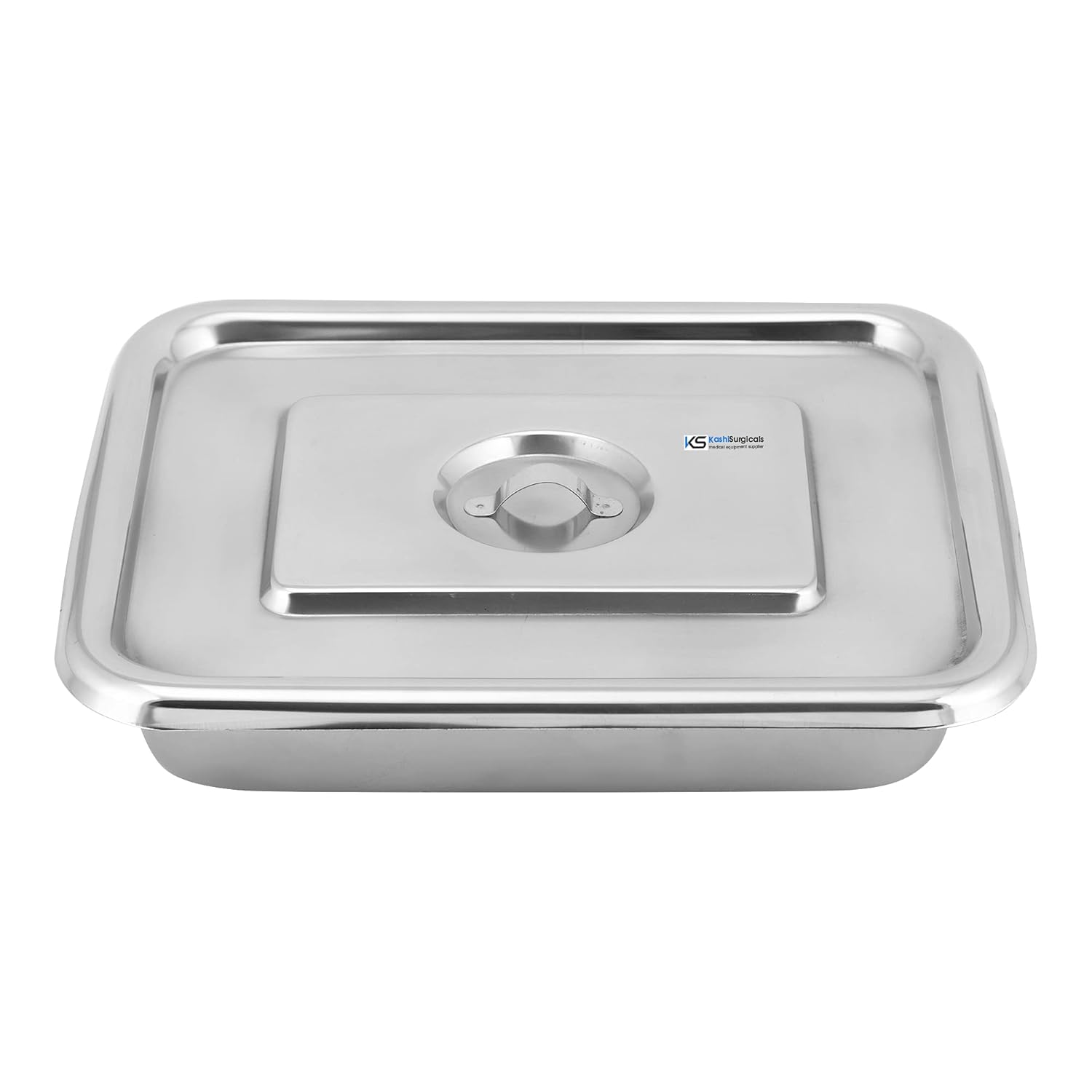 Kashi Surgical Stainless Steel Cover With Cover Trad with a lid (10x8 in) Kashi Surgical Stainless Steel Cover With Cover Trad with a lid (10x8 in)