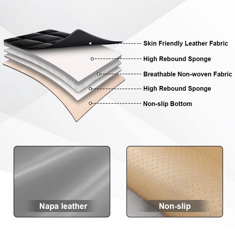 Seat Covers Fit for Subaru Crosstrek 2015-2026 Nappa Leather Waterproof Breathable Car Seat Cover Easy to Install Airbag — view 6