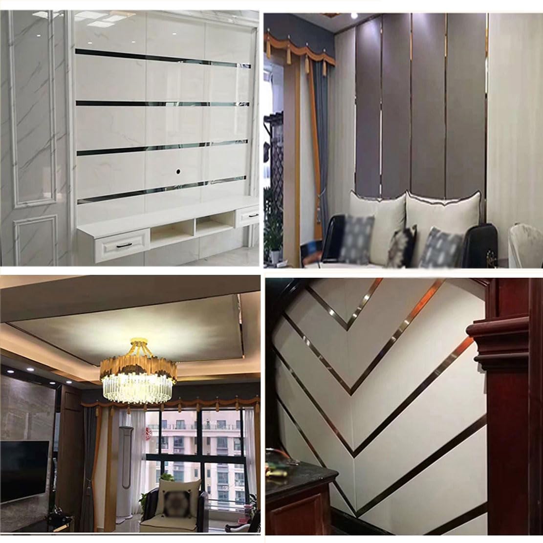 Gemetalliseerde spiegelachtige afwerking, goud gemetalliseerde spiegelachtige afwerking molding trim, pel-en-plak strip voor spiegelframe, muur, open Gemetalliseerde spiegelachtige afwerking, goud gemetalliseerde spiegelachtige afwerking molding trim, pel-en-plak strip voor spiegelframe, muur, open