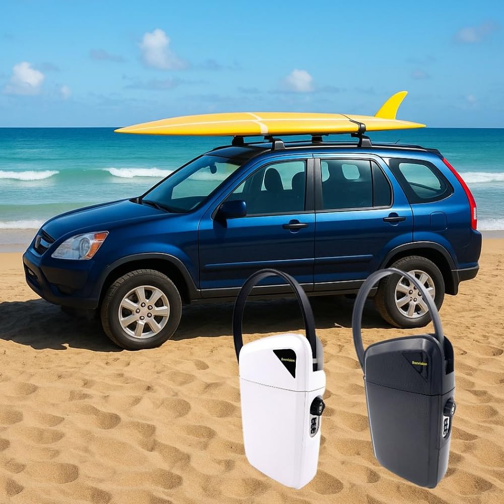 Bosvision cassaforte portatile, scatola chiave, scatola di sicurezza (lucchetto a combinazione e chiavi) con borsa Anti RIFD (borsa Faraday) per chiave auto senza contatto (keyless go)