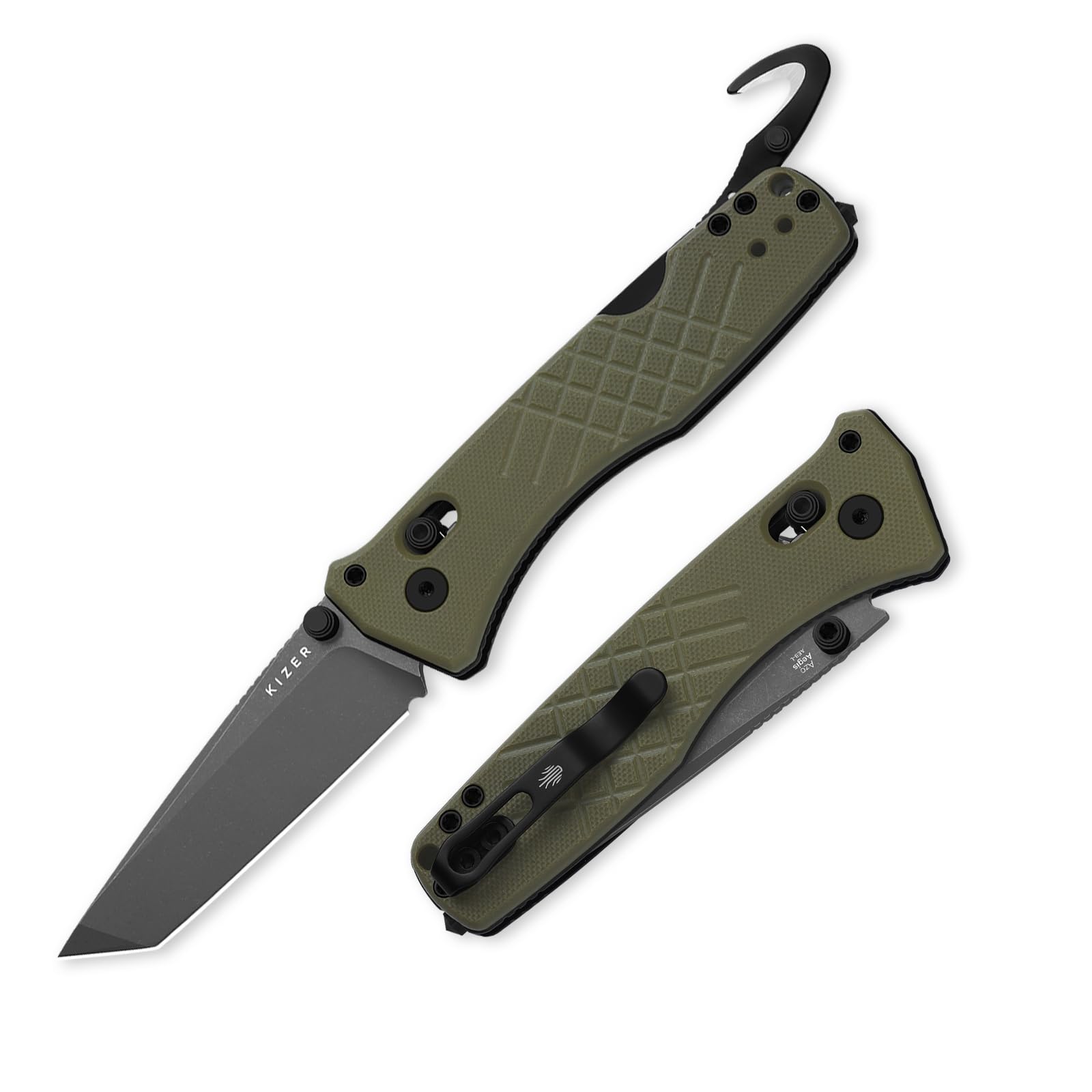 Kizer Aegis T Tactical Pocket Knife, 3.21" AEB-L Steel Tanto Folding Knife