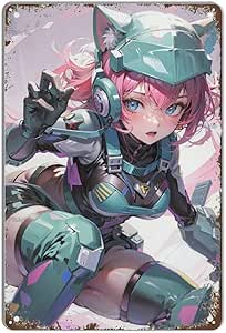 Sexy Nude Cute Hot Anime Girl Cat Girl Pinup Girl Funny Vintage Tin