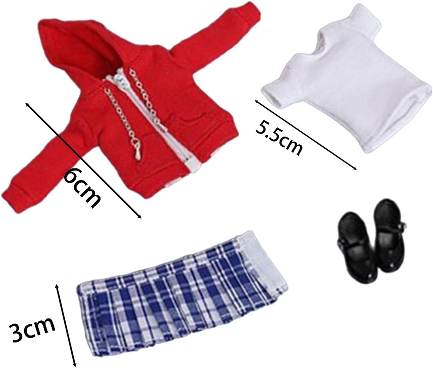 Ｓｉｍｈｏａ 人形用制服キット 1/12スケール フィギュア用服セット 風景装飾 プリーツスカート アクティビティショー 家庭用 誕