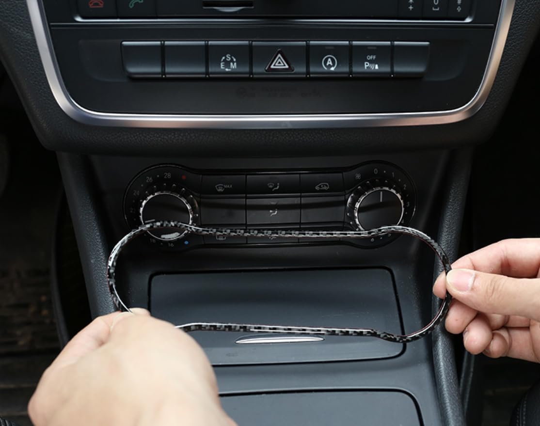 Car Interior Carbon Fiber Compatible with Mercedes Benz GLA CLA A-Class 2015-2019 Accessories Car Air Conditioner Knob Panel Decorate Decals