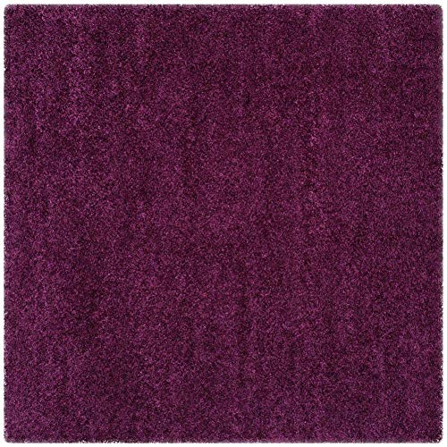 Image of Imra carpet 7 feet by 7 for Living Room Handwoven Fluffy Shag Thickness (210 X 210 cm) Color Purple