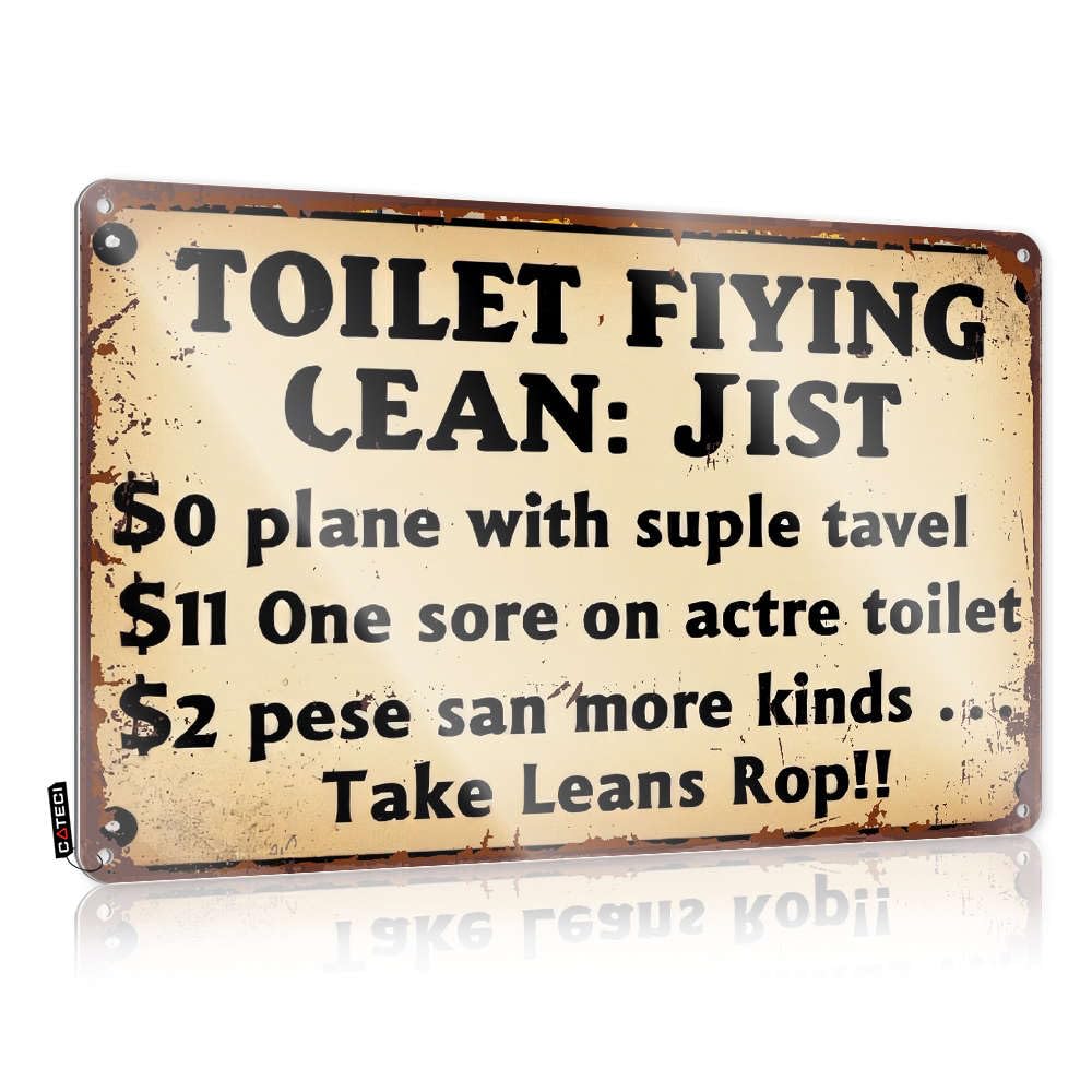 Sujd Colour Artwork Modern Sign - Toilet Flying Clean: Jist Rustic Wall Art Gift For Boyfriend Easy Hang For Garage Bar(20X30cm)