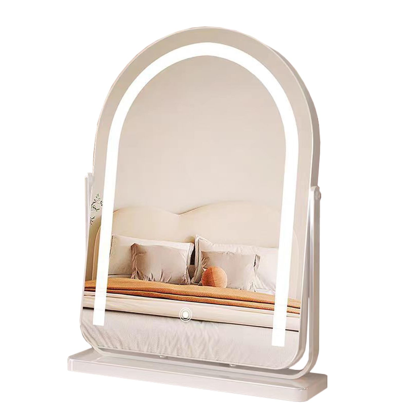 FGXHHS Mirror Vanity with Lights Pivot Mirrors Touch Button for Bathroom Entryway Living Room(White,36x51 cm)