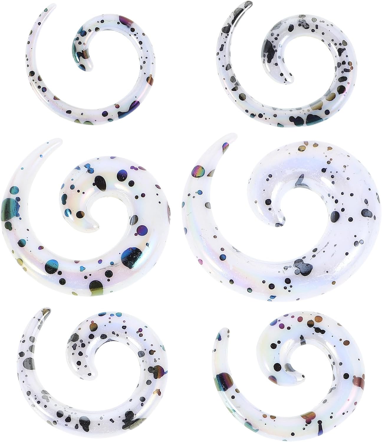 6pcs Acrylic Snail Ear Tapers Gauge Stretching Jewelry for Daily Wear