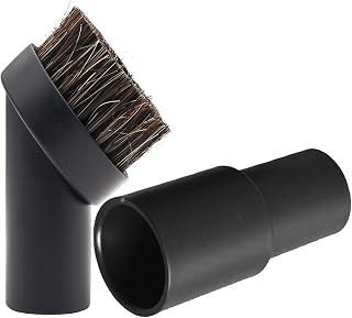 GIBTOOL Horse Hair Brush Vacuum Attachment, 25MM Soft Bristles Vacuum Dust Brush Shop Vac Accessories Replacement with 1-1/4 to 1-3/8 Inch Vacuum Hose Adapter