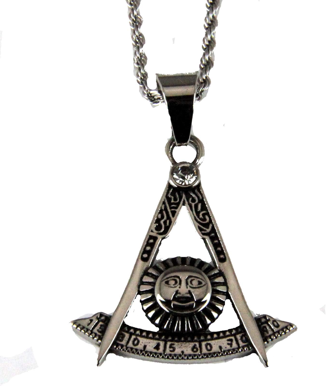 4031915 Past Master Necklace Pendant Stainless Steel Masonic Blue Lodge Master Mason Masonry