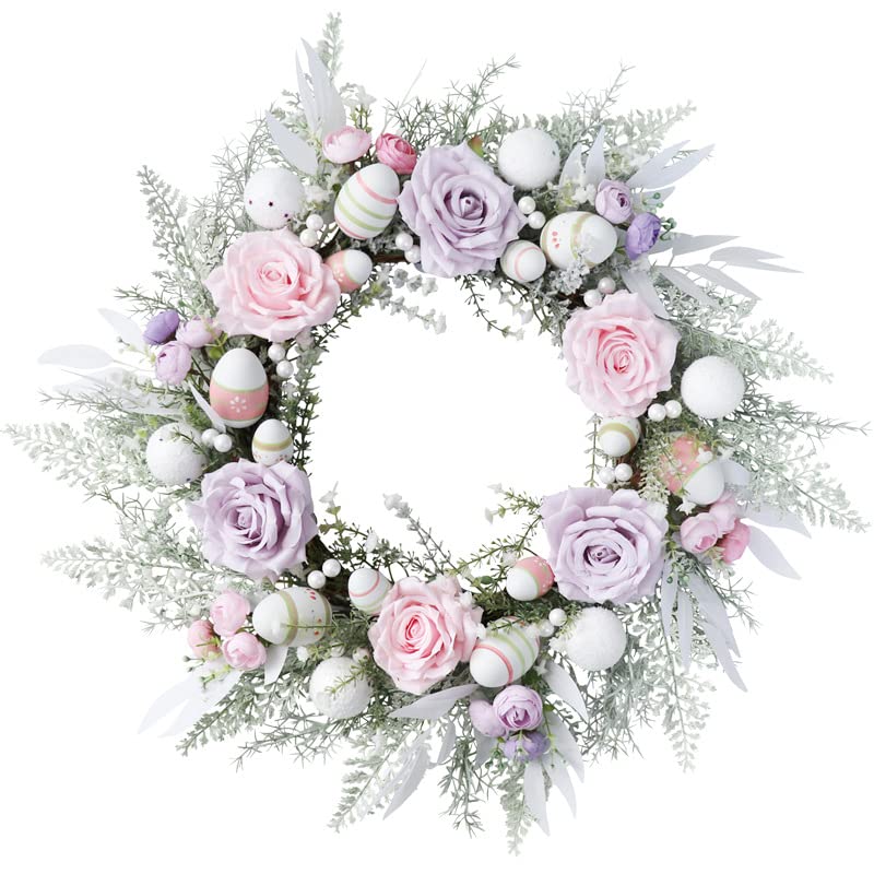 Flores de Rosas de Seda Artificiales, Corona de Pascua, Festival de Huevos de Pascua, decoración de la Pared de la Puerta del hogar, decoración de jardín DIY, Decoraciones de Boda