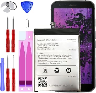 [4200mAh] بطارية Cat S62 ، بطارية عالية السعة 0 دورة لبطارية Cat S62 للهاتف المحمول XQ6602G مع مجموعات أدوات الاستبدال الاحترافية