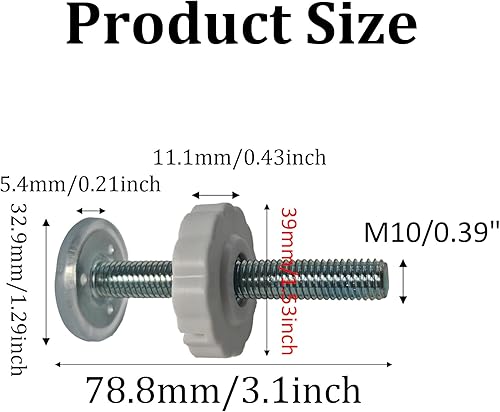 Miniatura 2 de Juego de 4 piezas de piezas de repuesto para puerta de bebé M10 (0.394 pulgadas), kit de piezas de repuesto para puertas de seguridad de mascotas