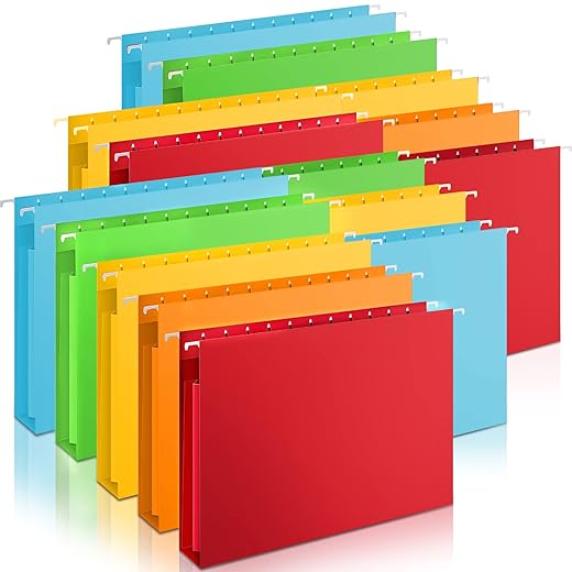 15 Pieces Expanding Hanging File Folders Capacity File Folders Hanging File Folders File Pockets Organizer File Folders Designed for Files and Charts, Letter Size Standard Color
