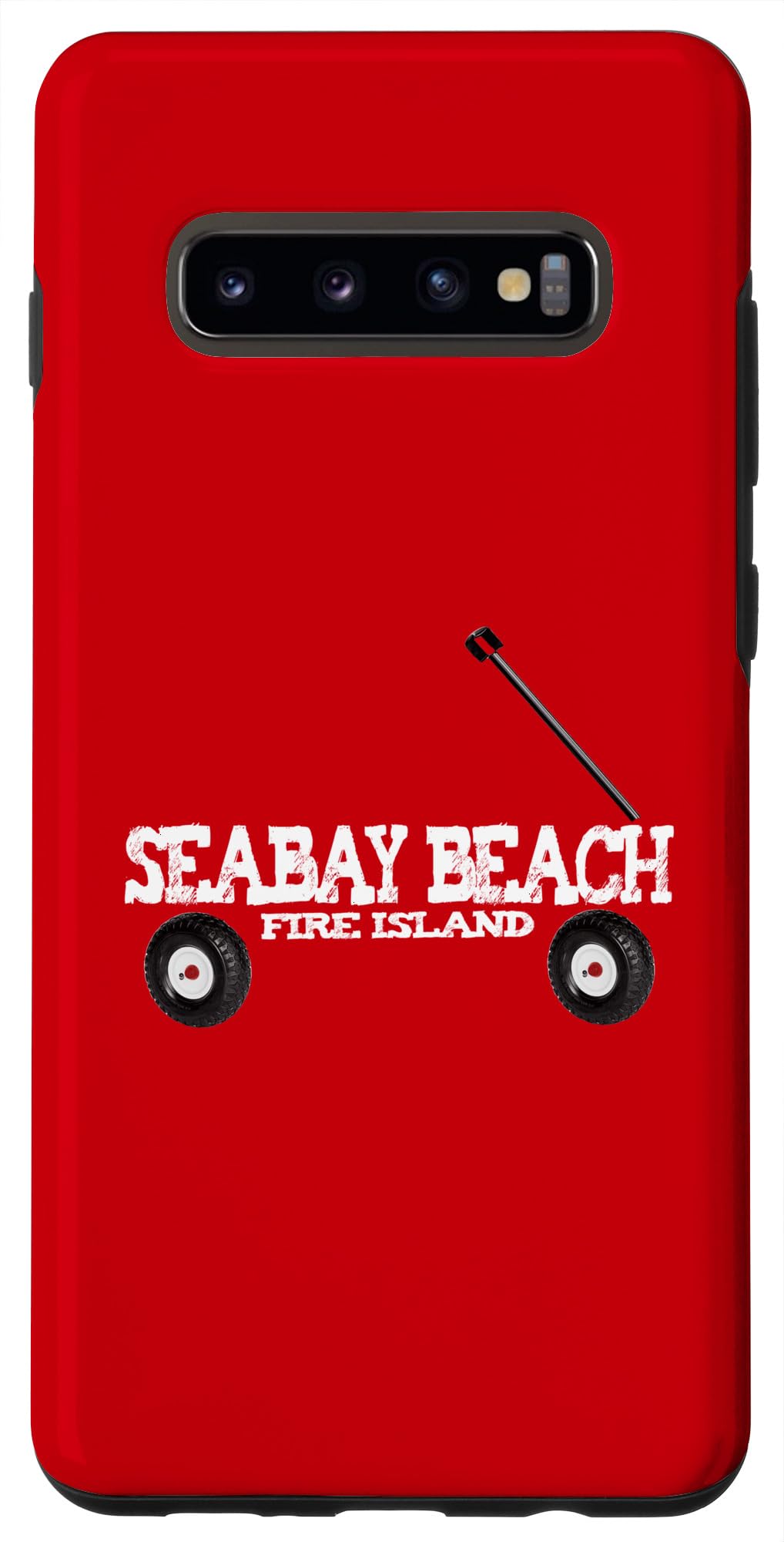 Galaxy S10+ seabay beach FIRE ISLAND red wagon summer vacation beach Case